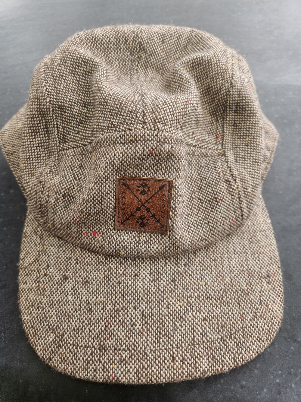 Kids Brown Tweed Five-Panel Cap